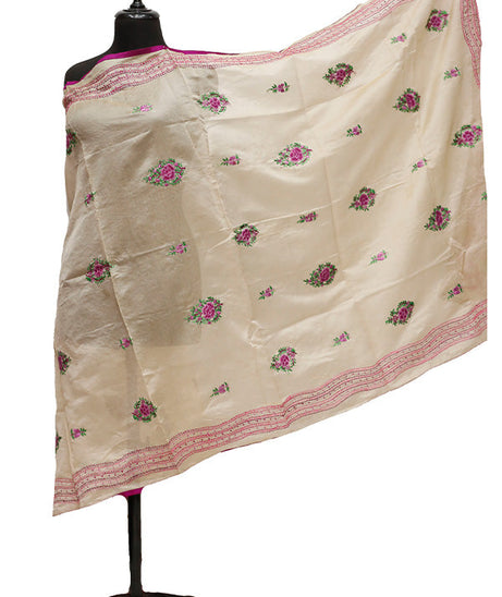 Silk Needle Work Dupatta D#1-45