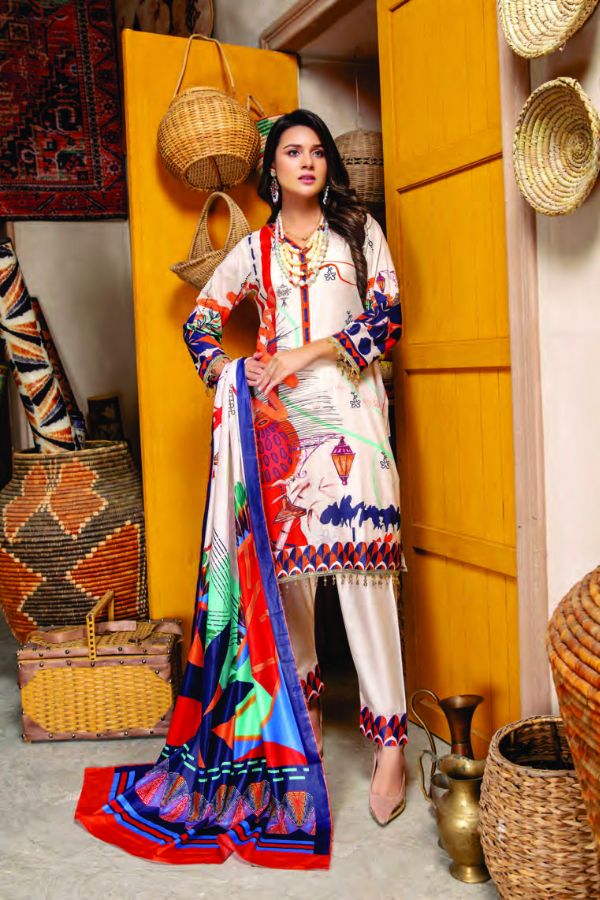Sitara Sapna D/Lawn`22 D#2015 Cream