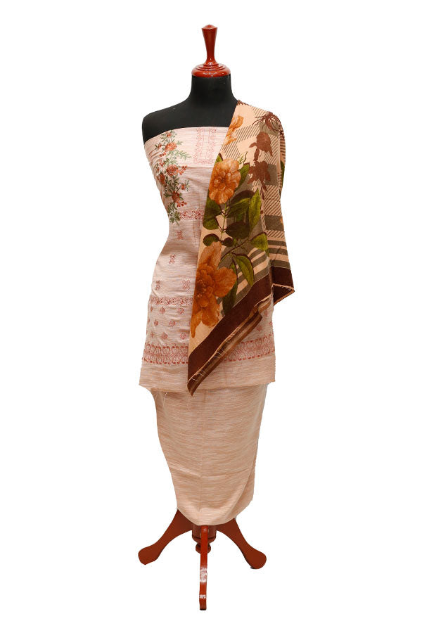 Slub Emb Leather Peach`22 D#7497 Peach Pink