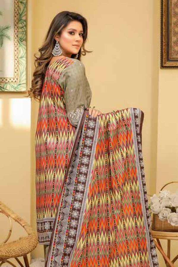 Star Print Lawn`22 D#1065 Grey