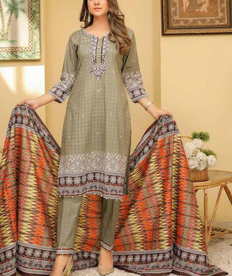 Star Print Lawn`22 D#1065 Grey