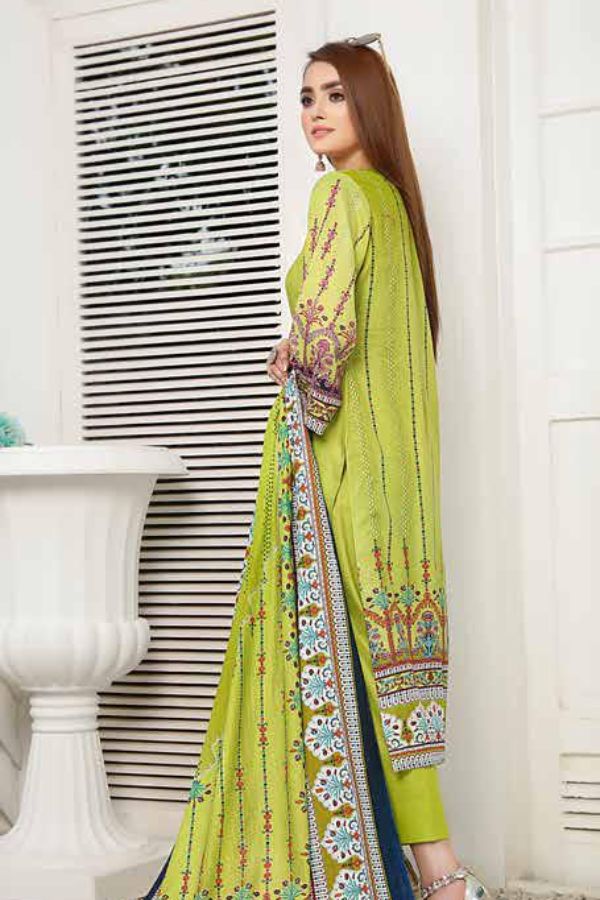 Star Print Lawn`22 D#1093 Green