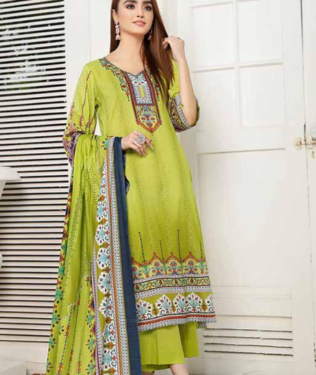 Star Print Lawn`22 D#1093 Green