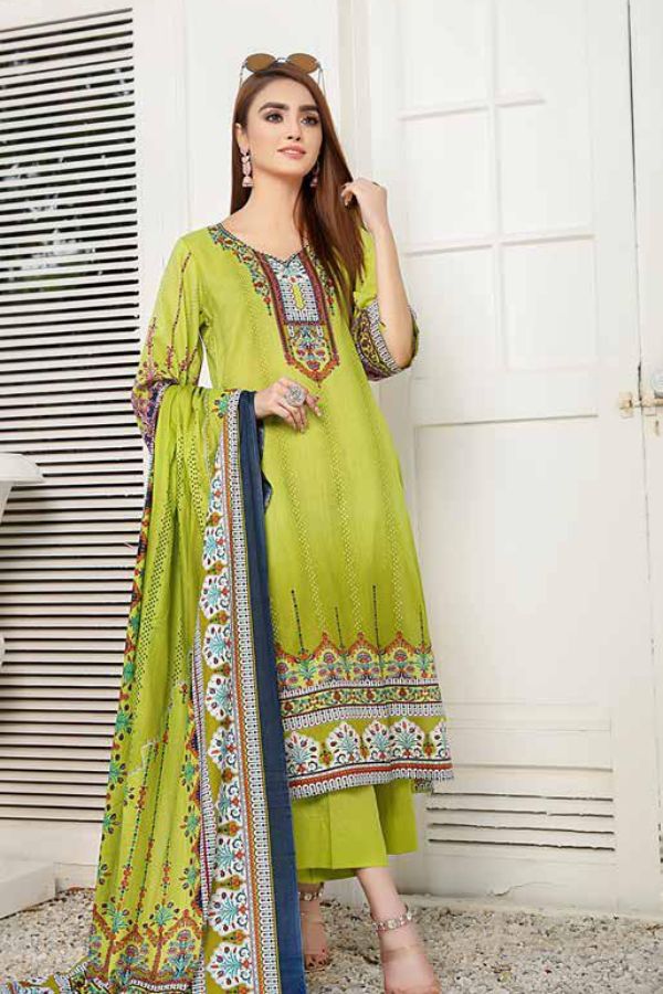 Star Print Lawn`22 D#1093 Green
