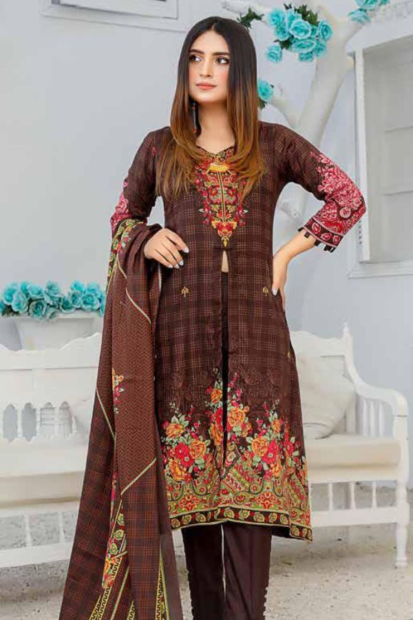 Star Print Lawn`22 D#1094 Chocolate