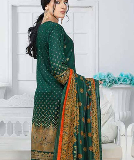Star Print Lawn`22 D#1123 D Green