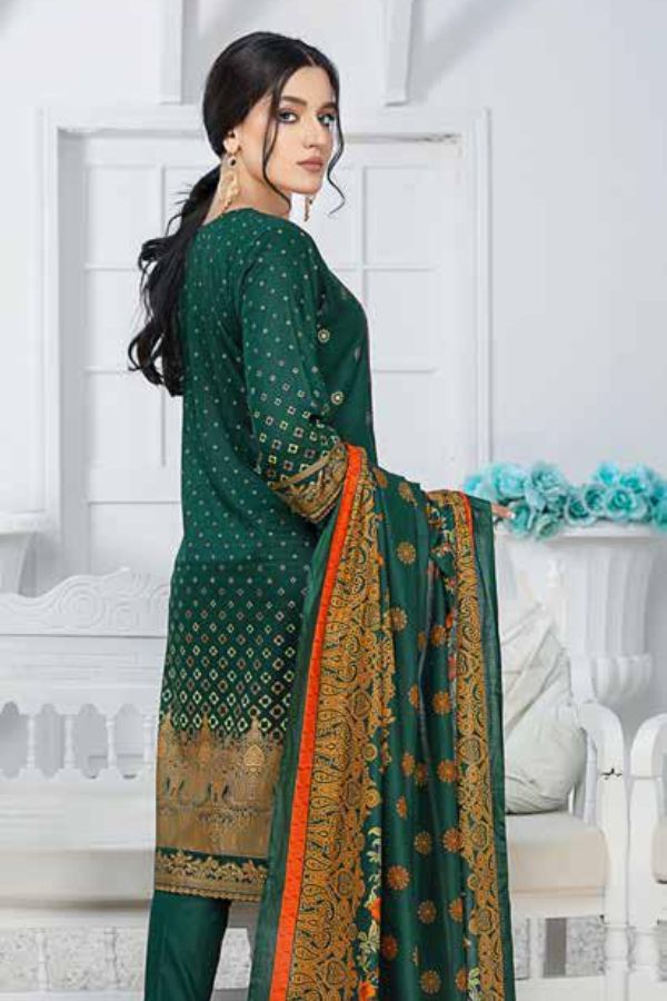 Star Print Lawn`22 D#1123 D Green