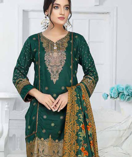 Star Print Lawn`22 D#1123 D Green