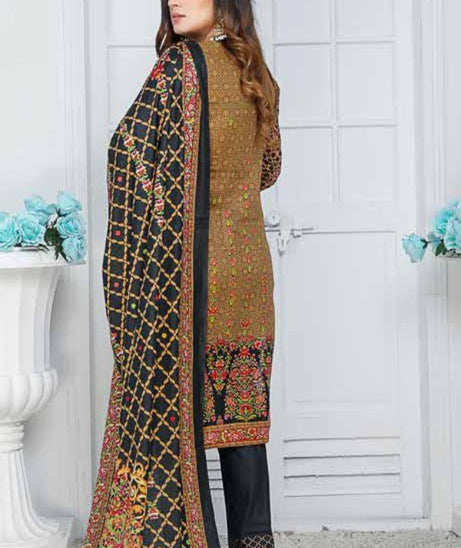 Star Print Lawn`22 D#1125 Black