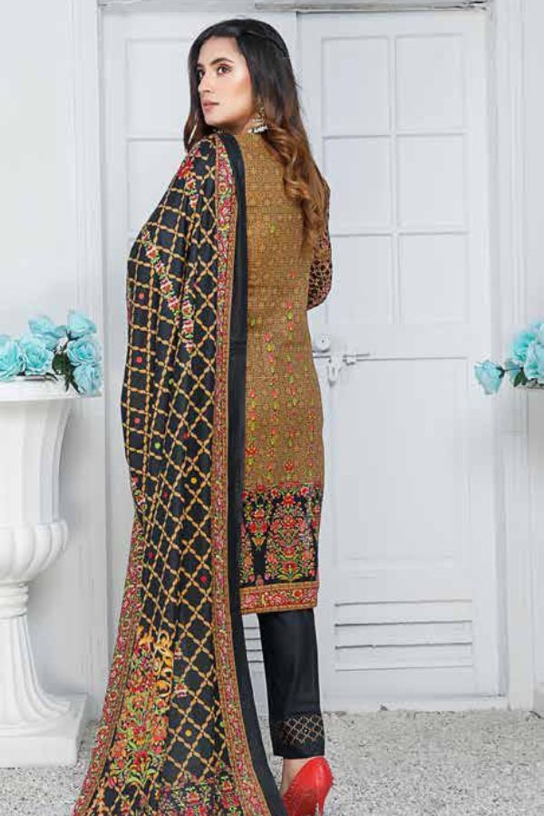 Star Print Lawn`22 D#1125 Black