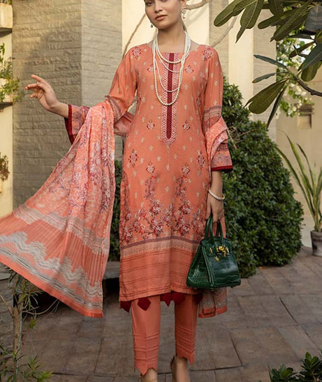 Subhata Masakali Emb Lawn'22 Peach