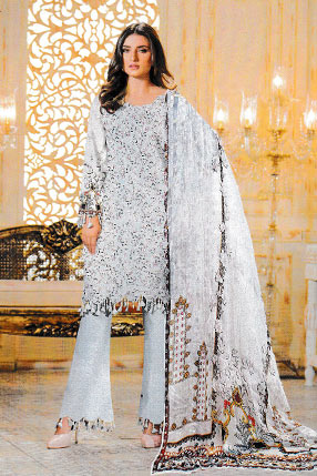 Tahzeeb Karandi Collection'21 L Grey