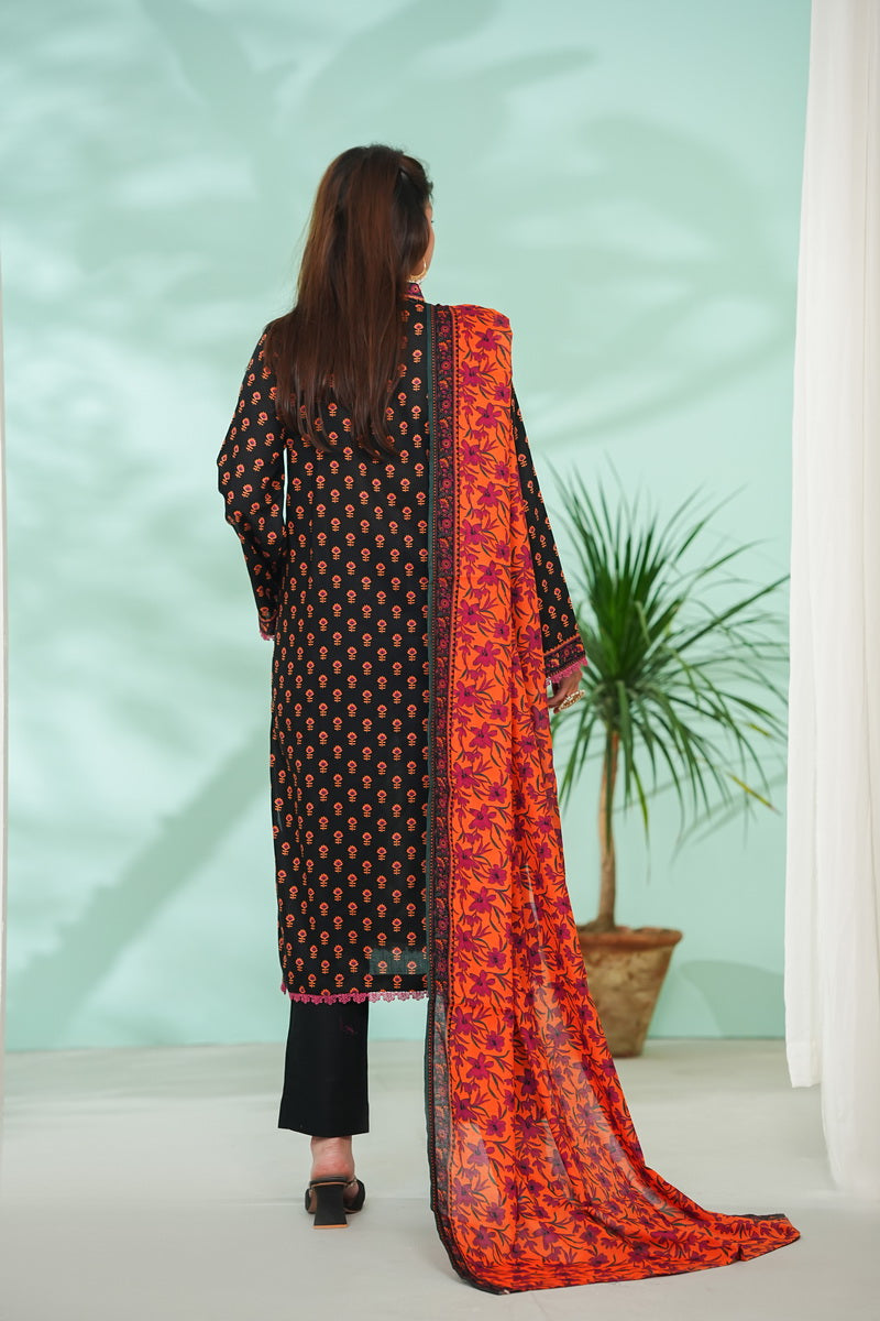 VS Daman Print Lawn`26 D#801 (Black)