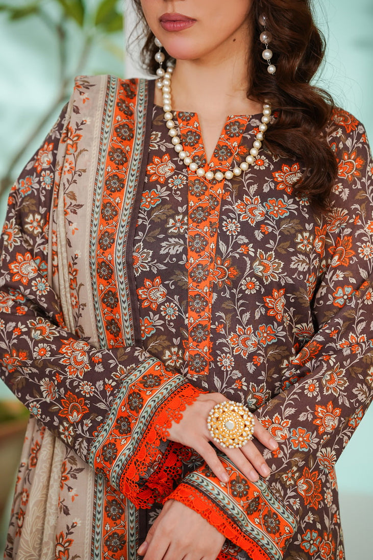 VS Daman Print Lawn`26 D#808 (L Brown)