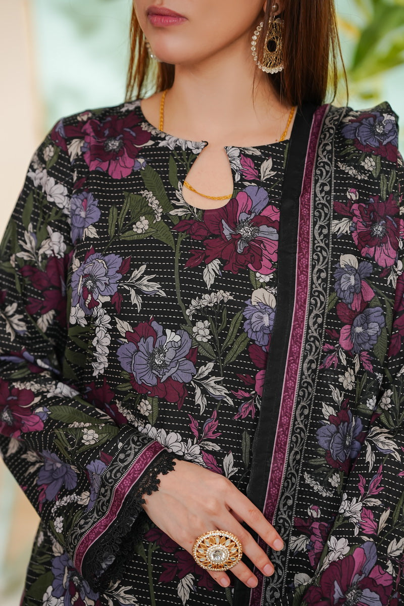 VS Daman Print Lawn`26 D#802 (Black)