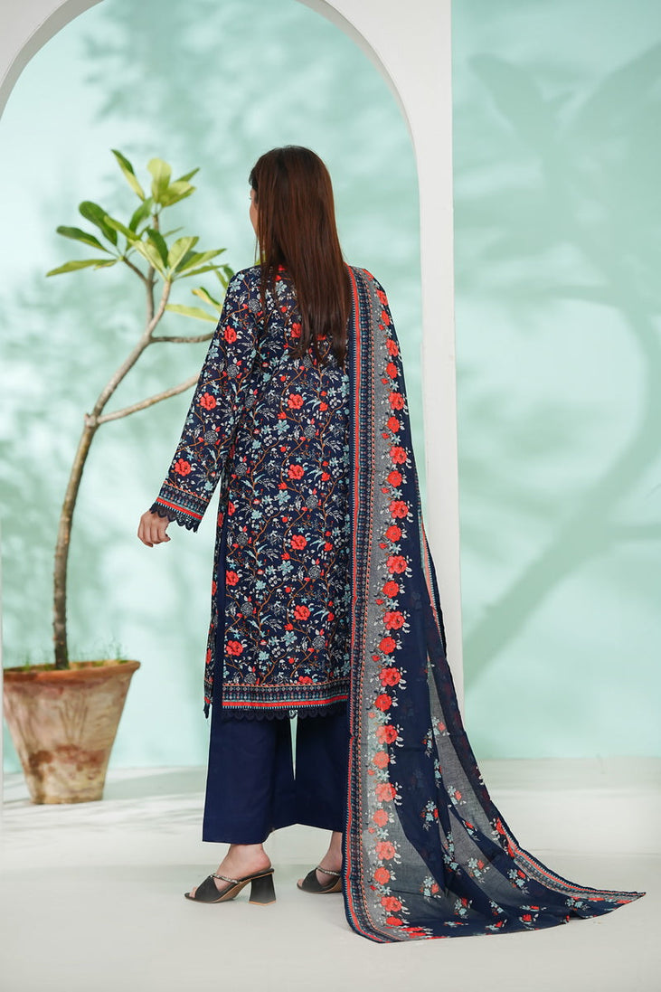 VS Daman Print Lawn`26 D#800 (Nevy Blue)