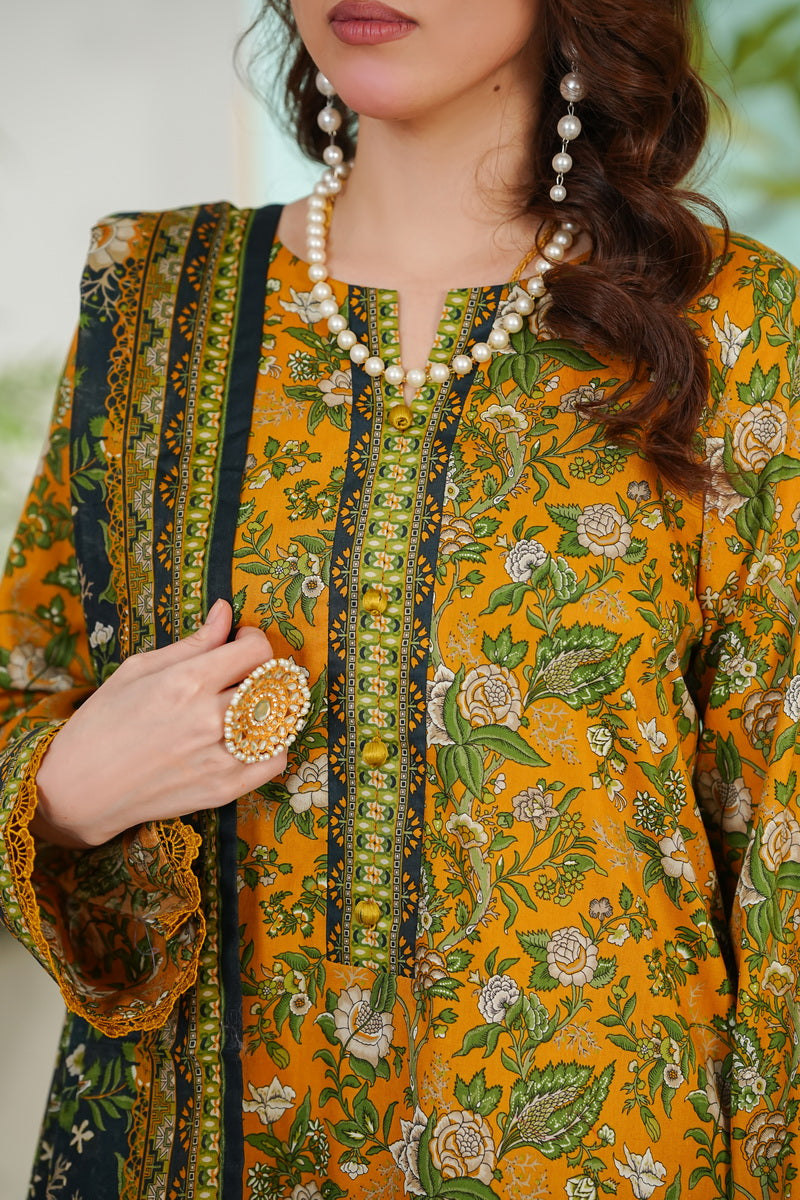 VS Daman Print Lawn`26 D#804 (Mustard)