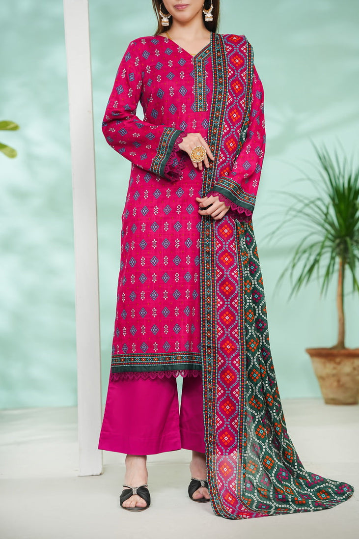 VS Daman Print Lawn`26 D#806 (Pink)