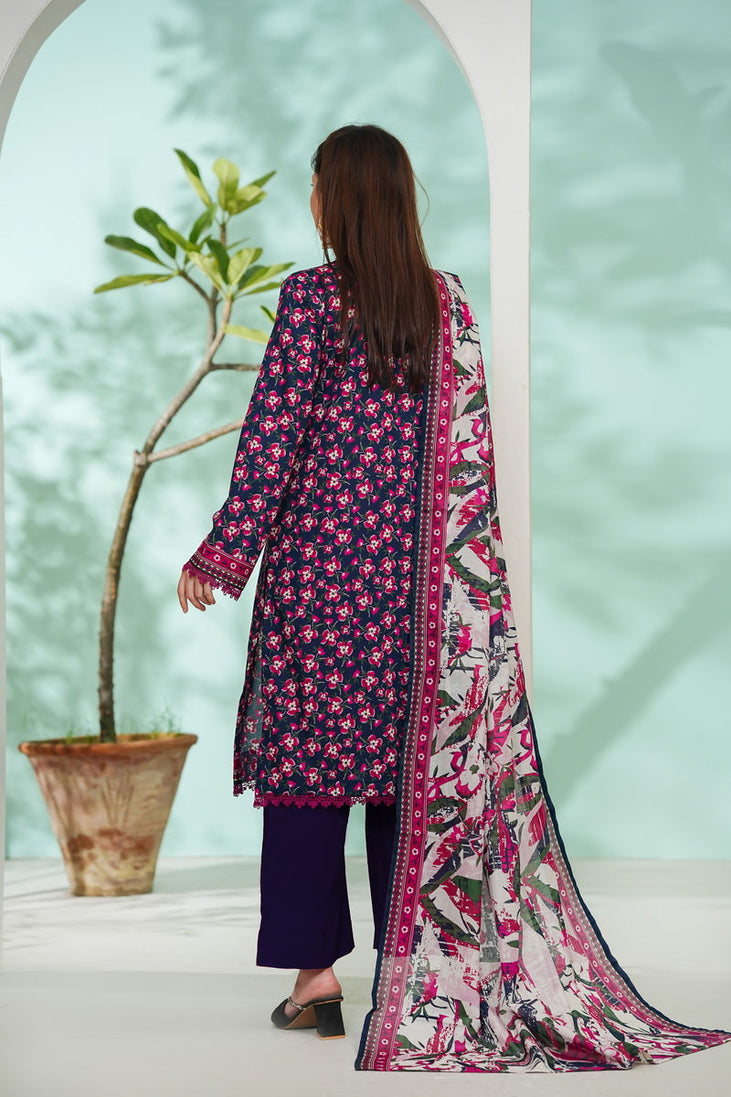 VS Daman Print Lawn`26 D#805 (Nevy Blue)