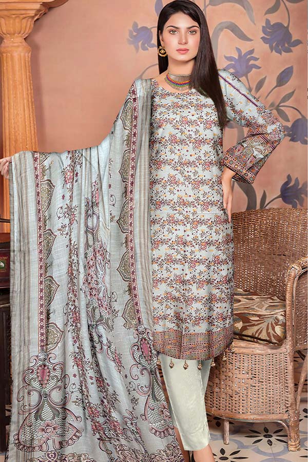 Zaib Tan Aashna Lawn`23 Vol-103 D#01 Grey