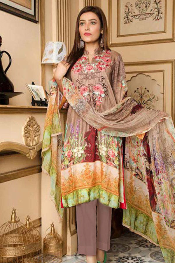Zebaish Fatiha D/Emb Linen`20 Z#05