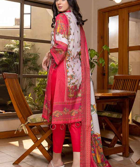 Zoohra Emb Lawn Collection`22 (Red)