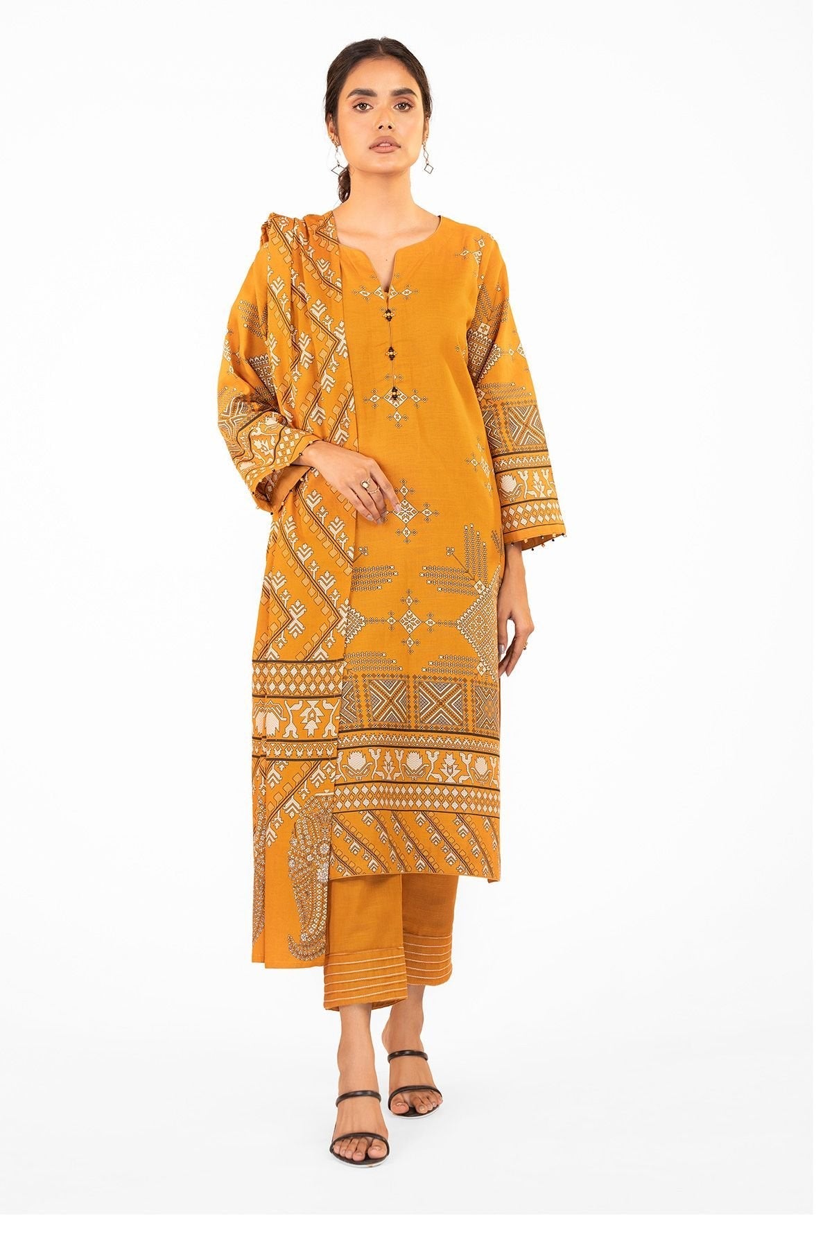 Al-Karam Winter Collection`22 FW#16 Yellow