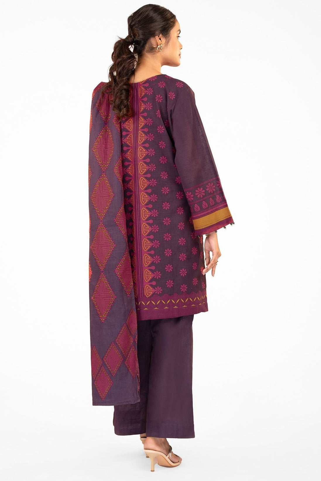 Al-Karam Winter Collection`22 FW#22 AUBERGINE