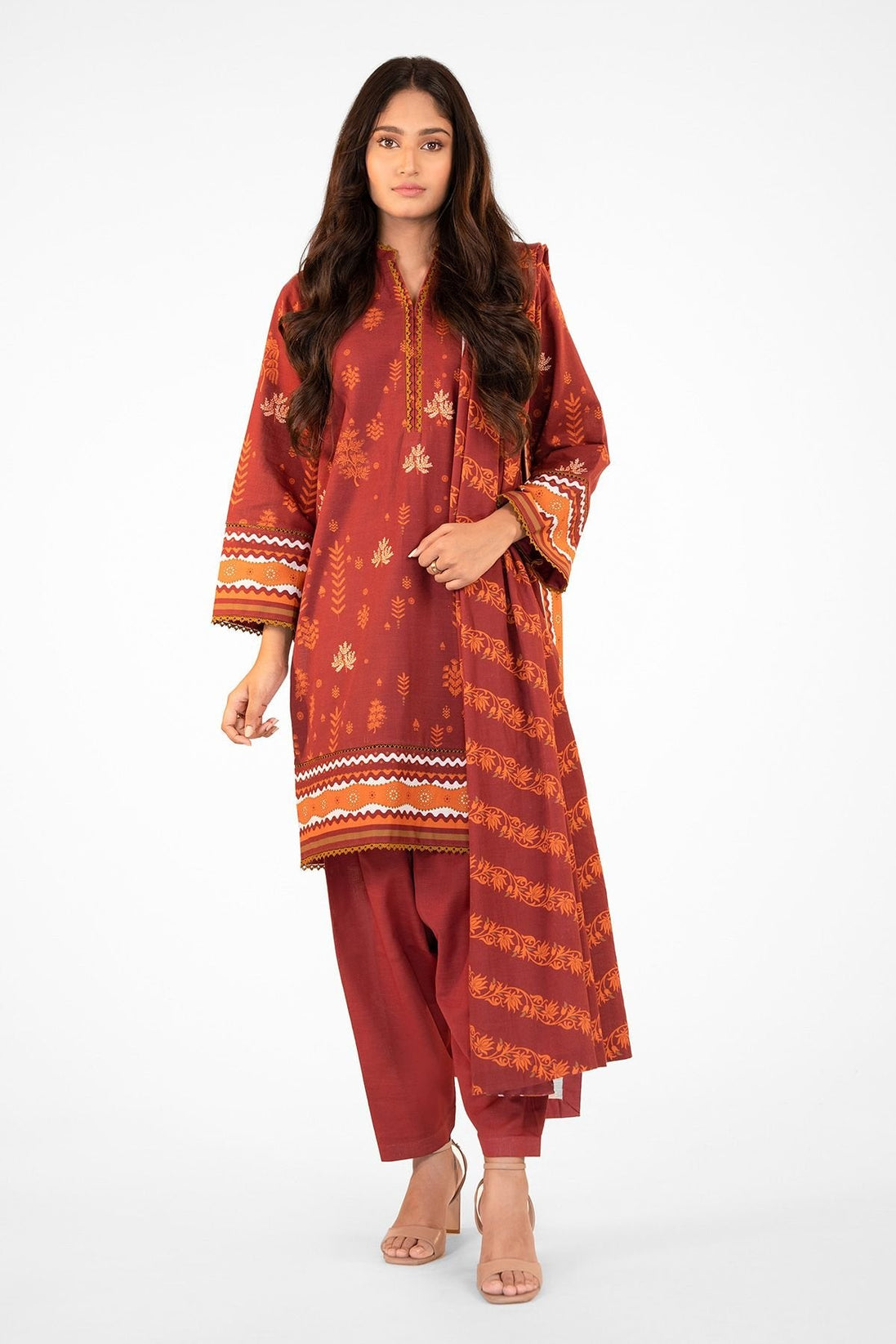 Al-Karam Winter Collection`22 FW#44.1 RED