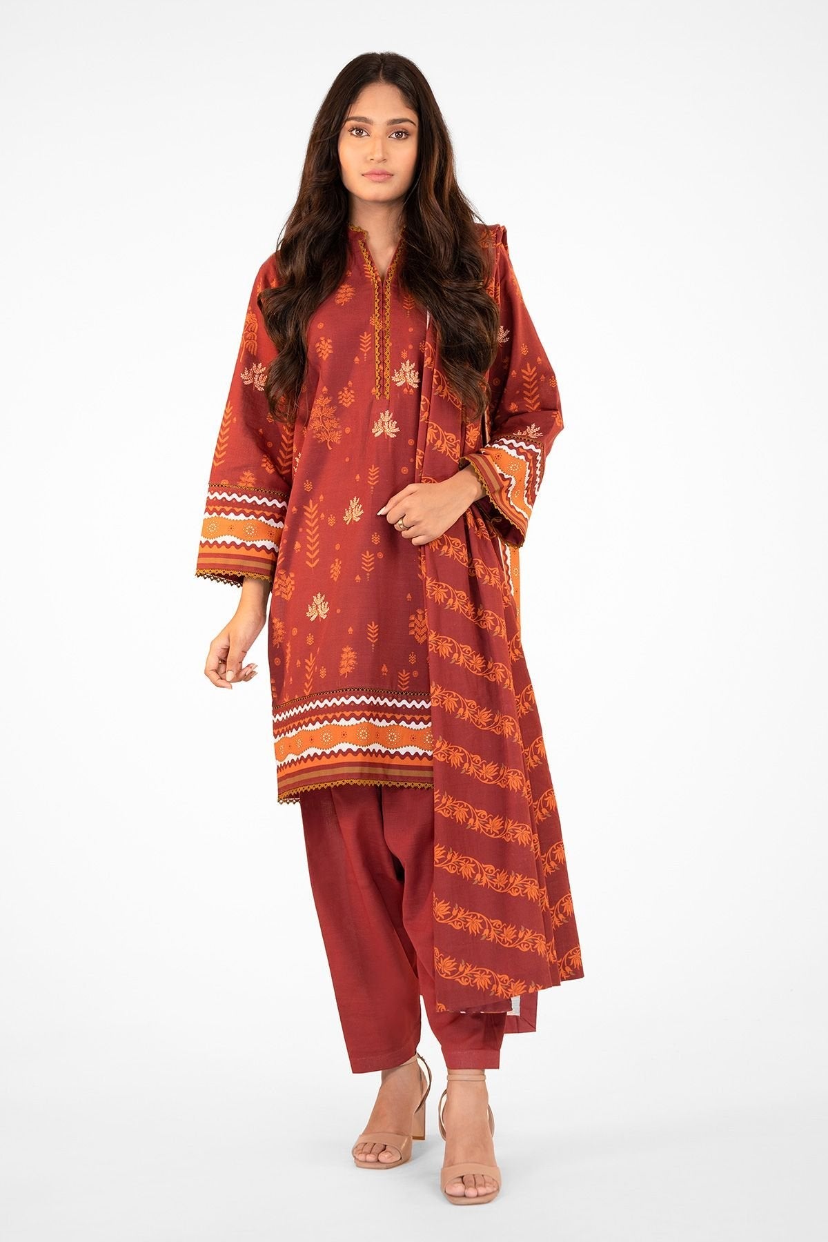 Al-Karam Winter Collection`22 FW#44.1 RED