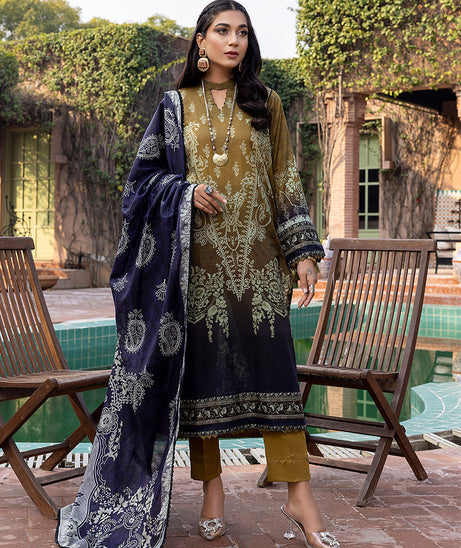 Sana &amp; Sara Print Lawn`22 D#22 Mehndi