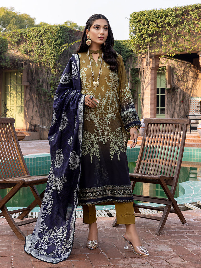 Sana &amp; Sara Print Lawn`22 D#22 Mehndi