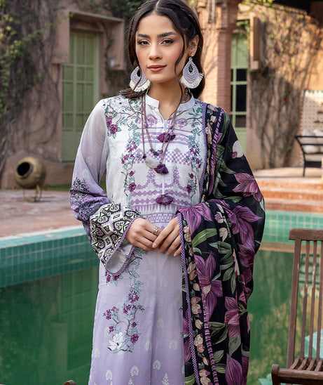 Sana & Sara Print Lawn`22 D#17 White