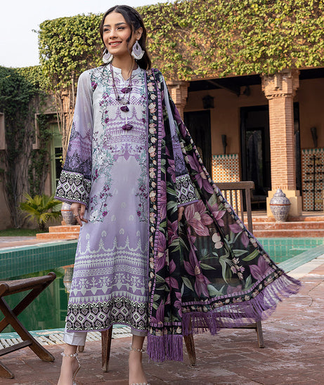 Sana & Sara Print Lawn`22 D#17 White