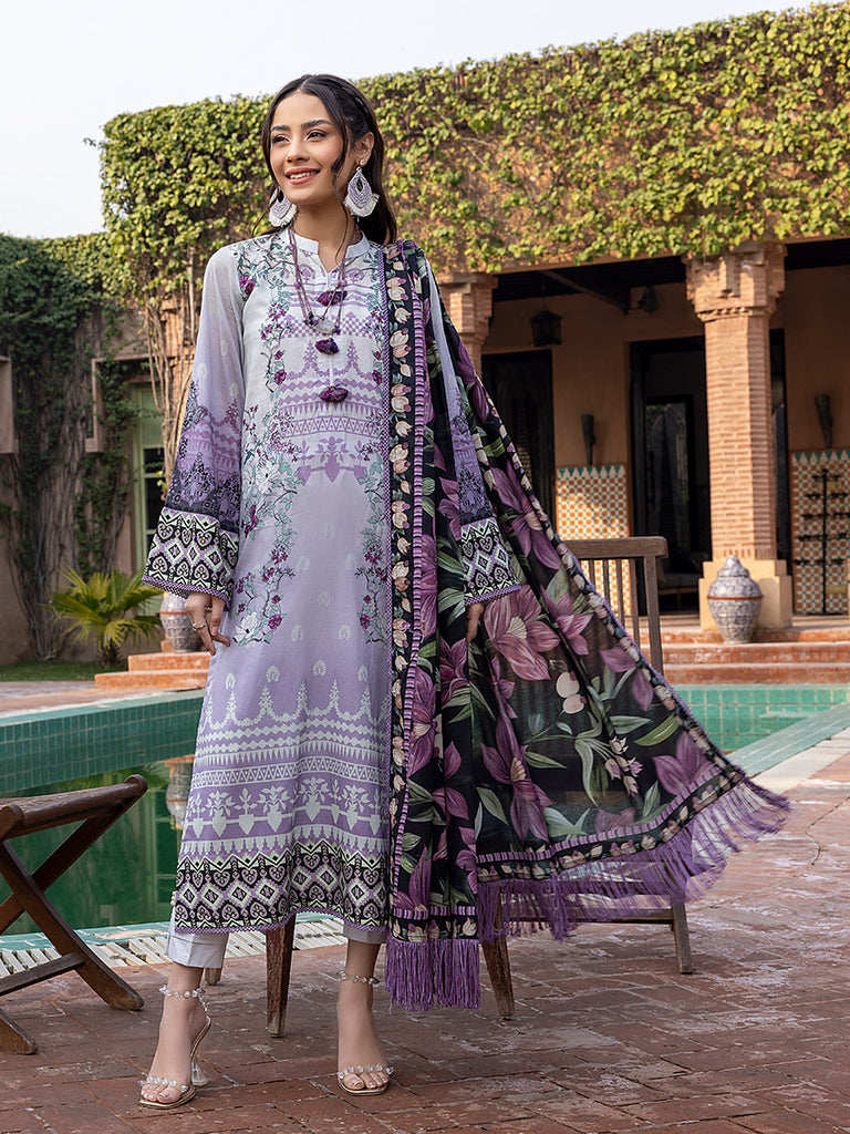Sana & Sara Print Lawn`22 D#17 White