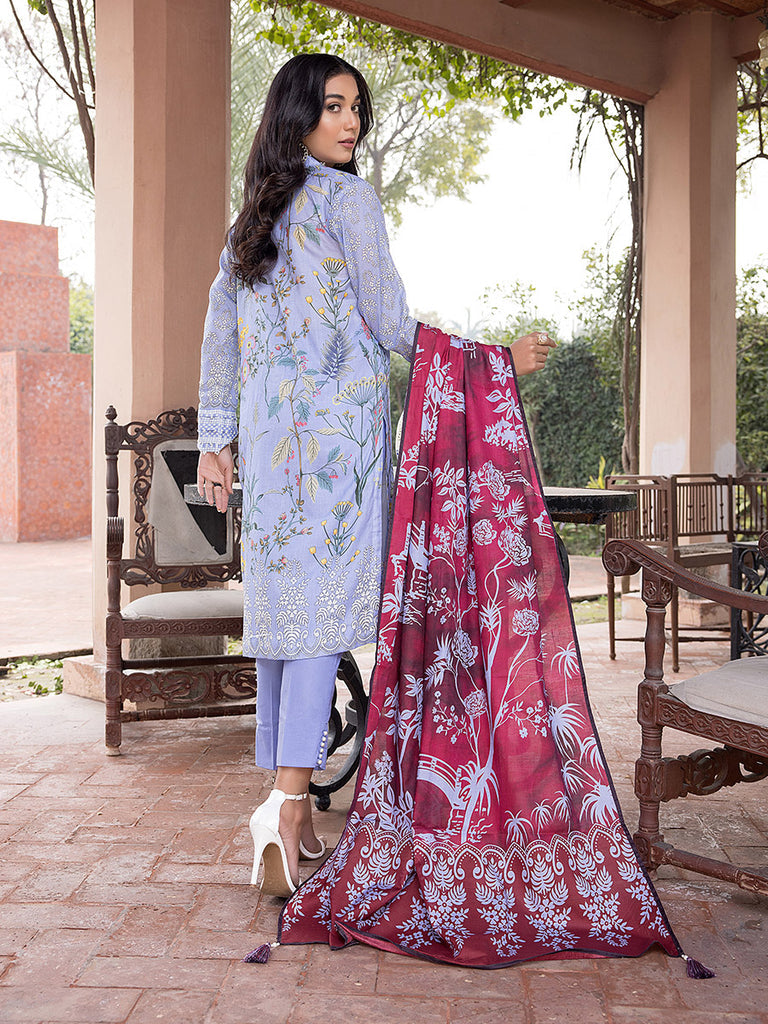 Sana & Sara Print Lawn`22 D#02 Blue