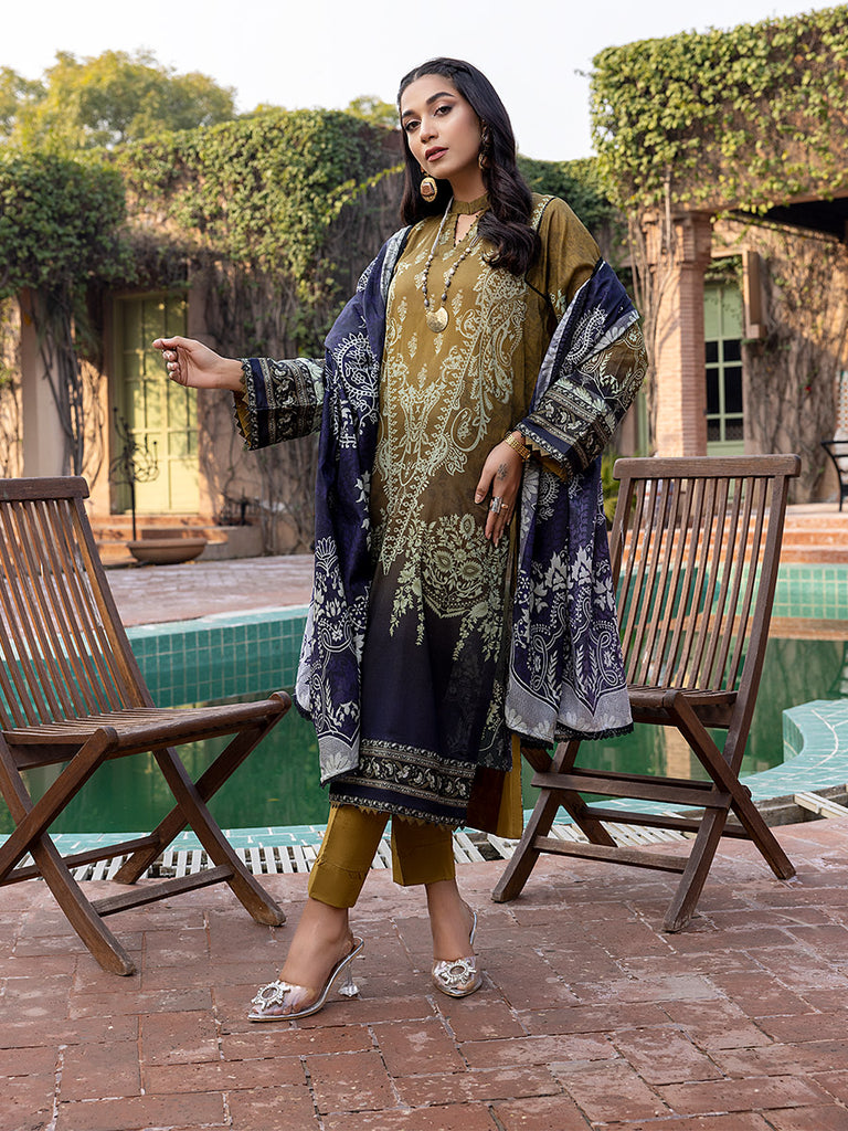 Sana &amp; Sara Print Lawn`22 D#22 Mehndi
