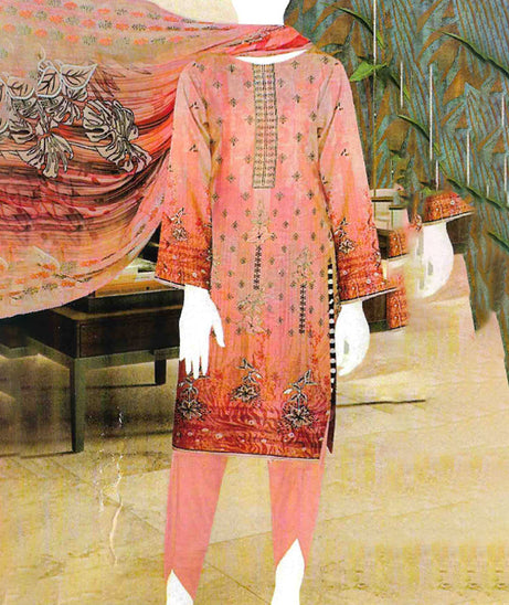 Saqaafah D Karandi Lawn'23 D#923 Peach