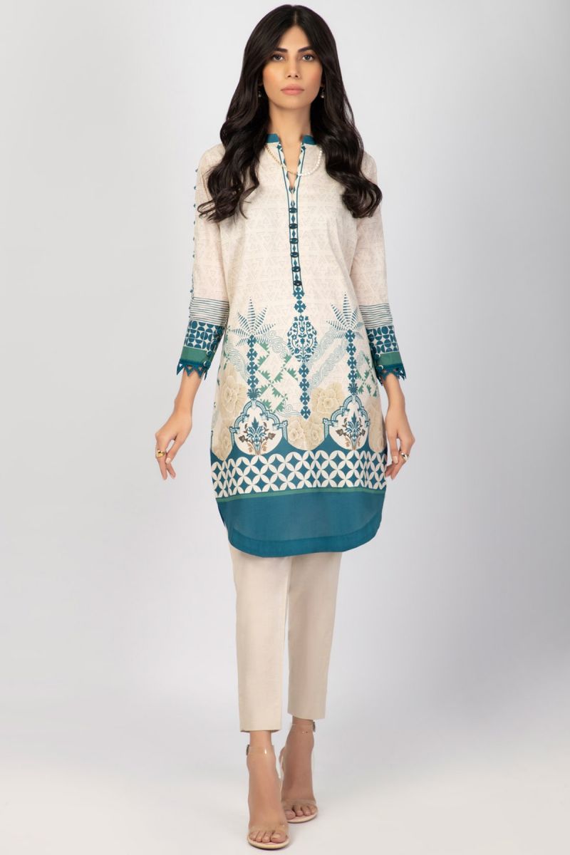 Al Karam Print SS Shirt`22 SS#56 Off White
