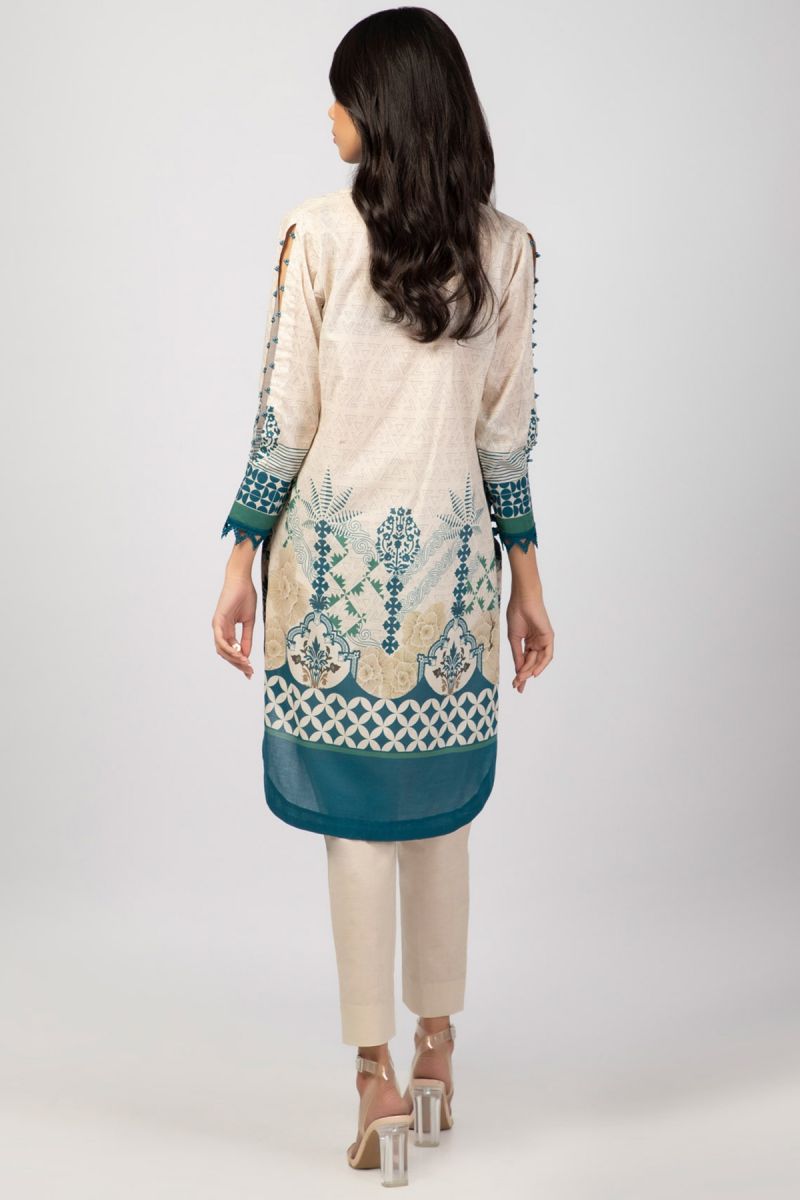 Al Karam Print SS Shirt`22 SS#56 Off White
