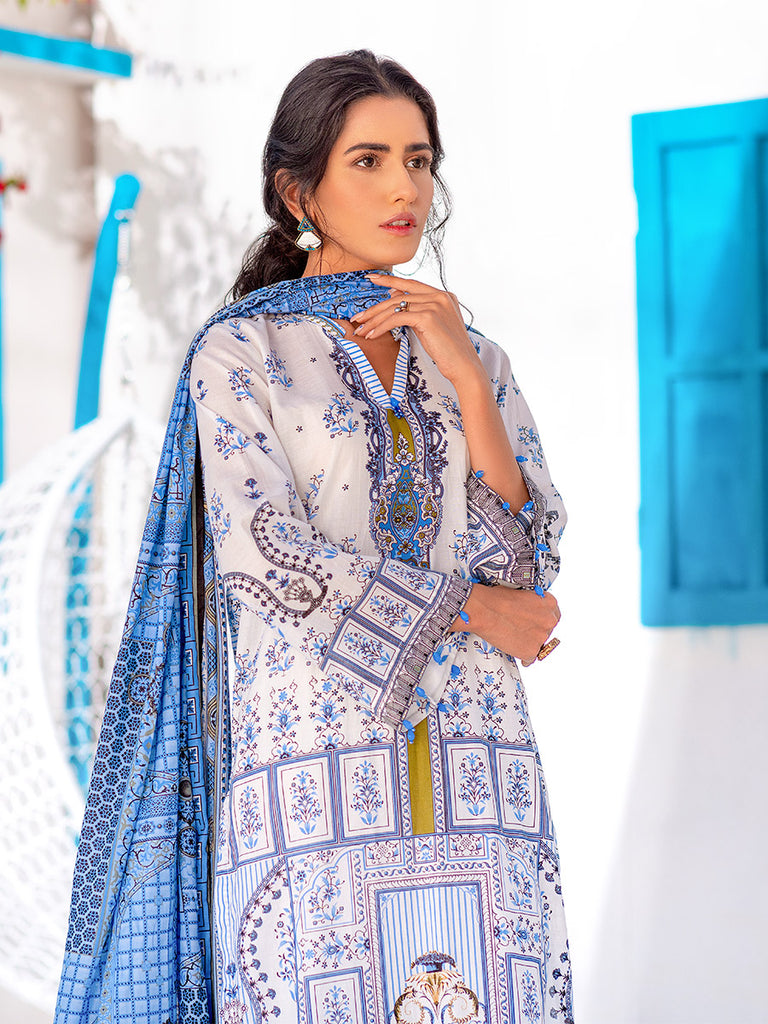 Salitex Zeva Print Lawn`22 D#144 Blue