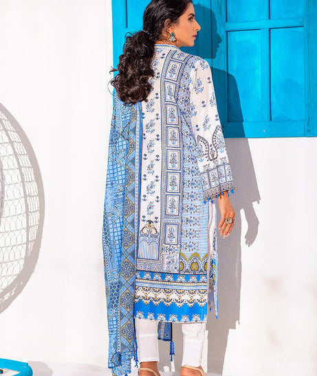 Salitex Zeva Print Lawn`22 D#144 Blue