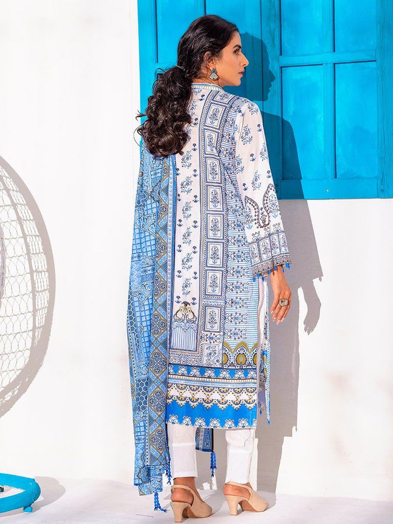 Salitex Zeva Print Lawn`22 D#144 Blue