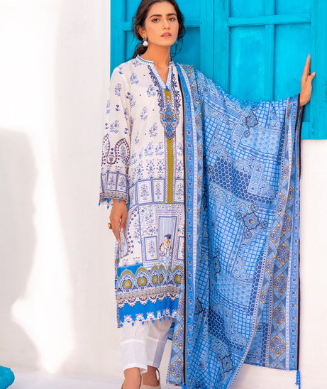 Salitex Zeva Print Lawn`22 D#144 Blue