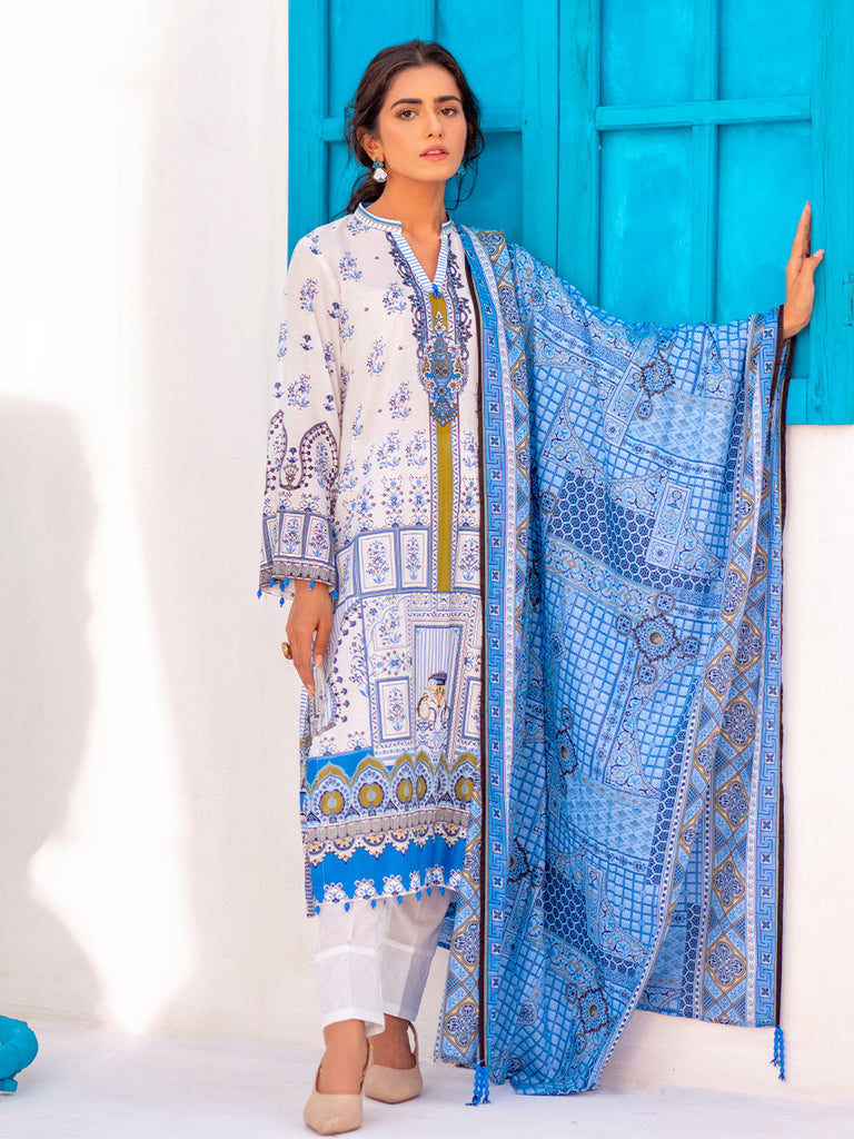 Salitex Zeva Print Lawn`22 D#144 Blue