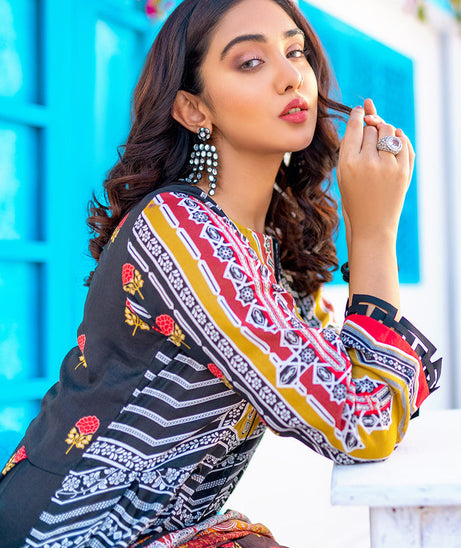 Salitex Zeva Print Lawn`22 D#141 Black