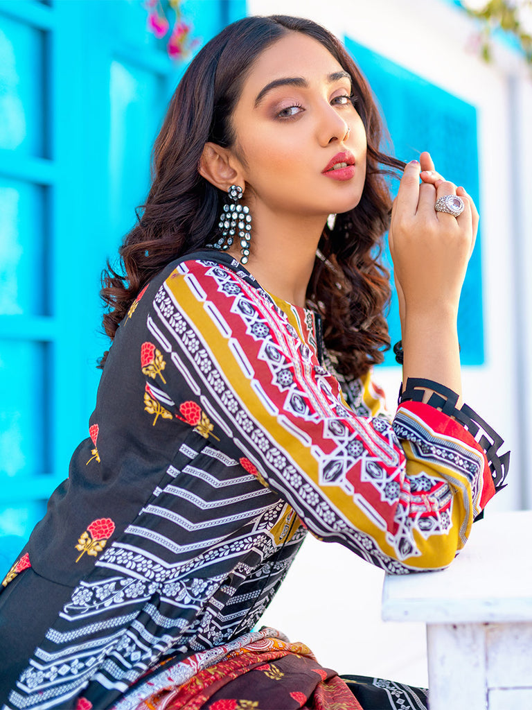 Salitex Zeva Print Lawn`22 D#141 Black
