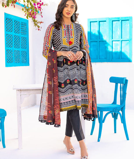 Salitex Zeva Print Lawn`22 D#141 Black