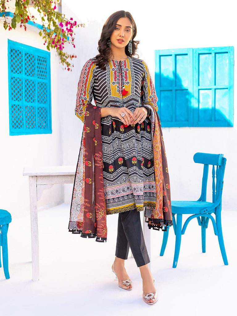 Salitex Zeva Print Lawn`22 D#141 Black